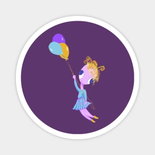 LIttle ballet dancer with balloons. Magnet